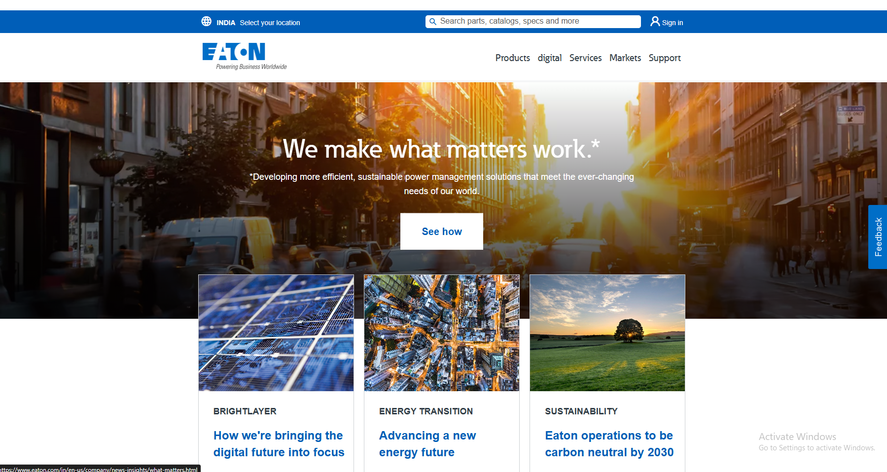 Eaton website preview image