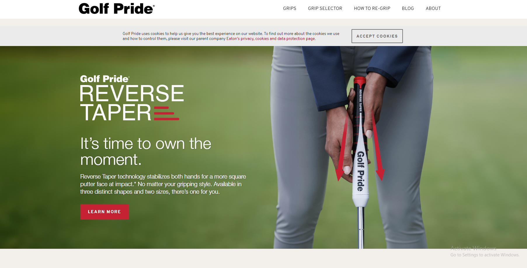 Golf Pride® website preview image